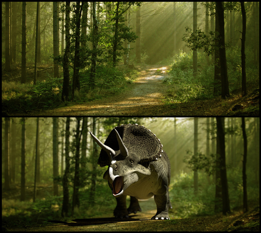 Triceratops Live Action/CGI - CGI para Películas