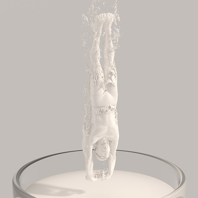 Milk Glass Diver