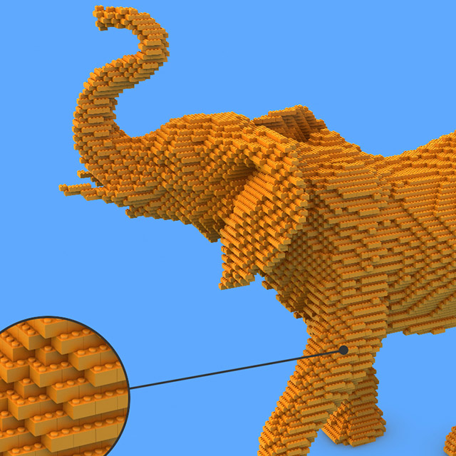 Yellow Elephant in Lego